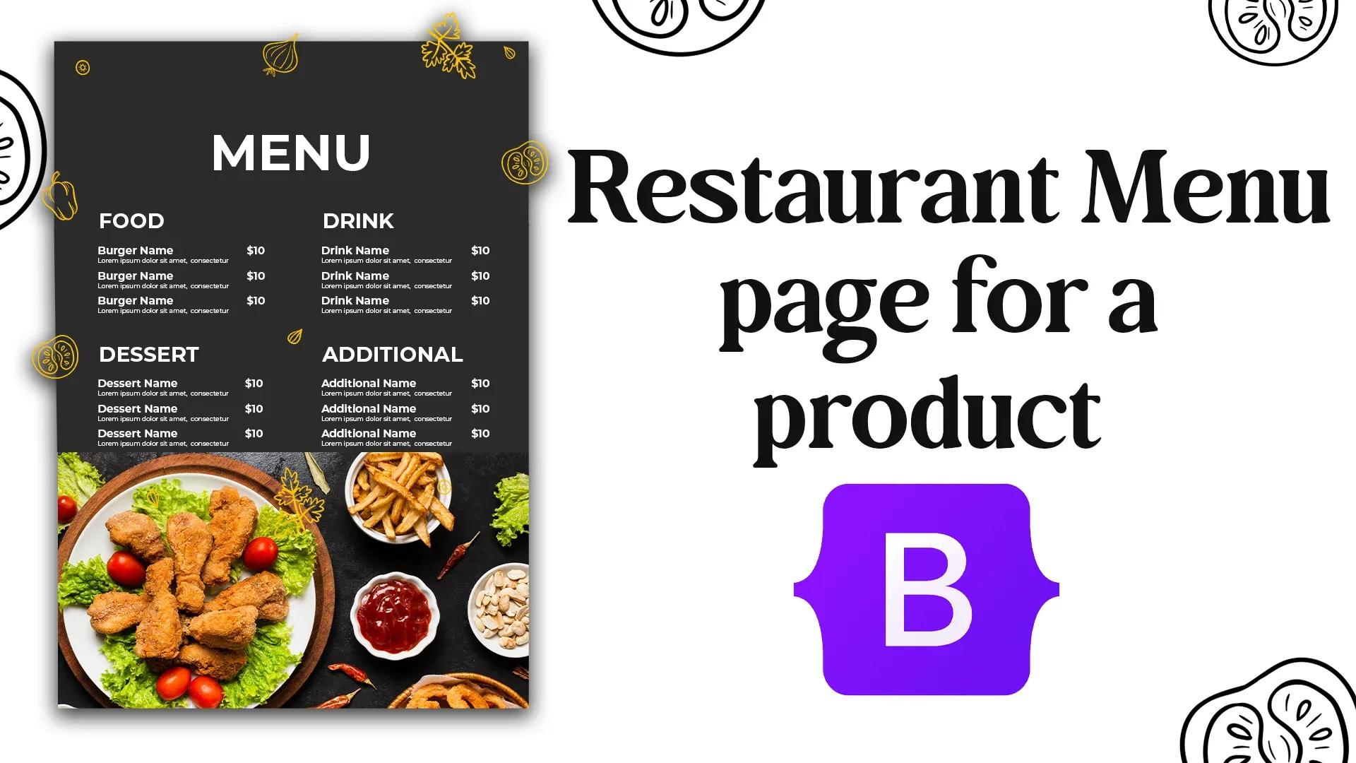 Restaurant Menu Page for a Product