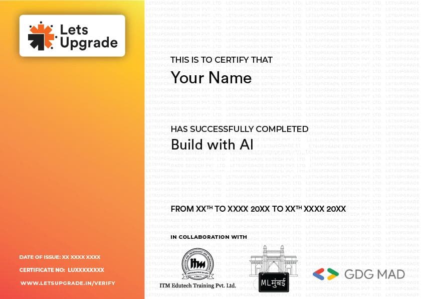 Template Certificate